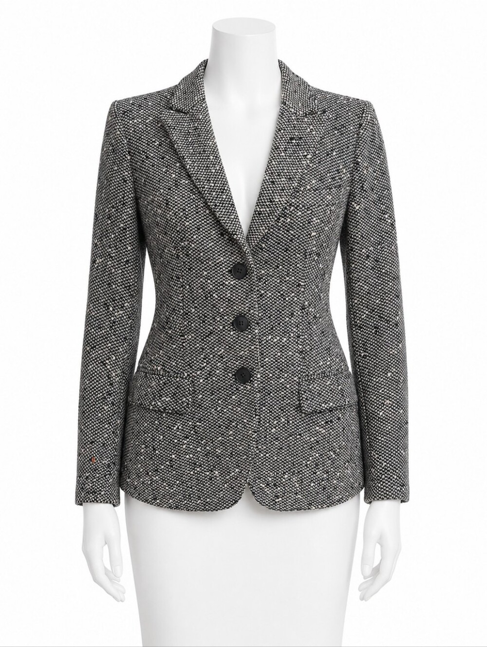 Vintage Armani Collezioni black and white tweed blazer Size 6